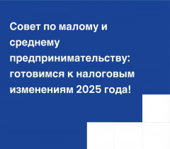 Совет по малому и среднему предпринимательству: готовимся к налоговым изменениям 2025 года!